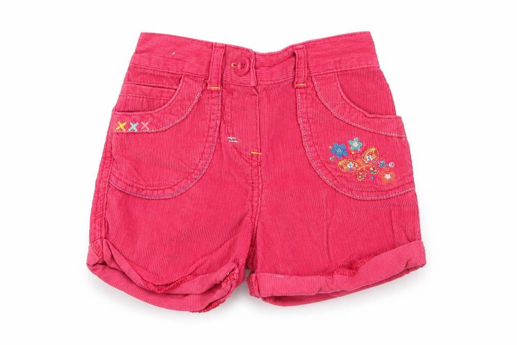 F&F Girls Pink Floral Corduroy Capri Jeans Size 18 Months