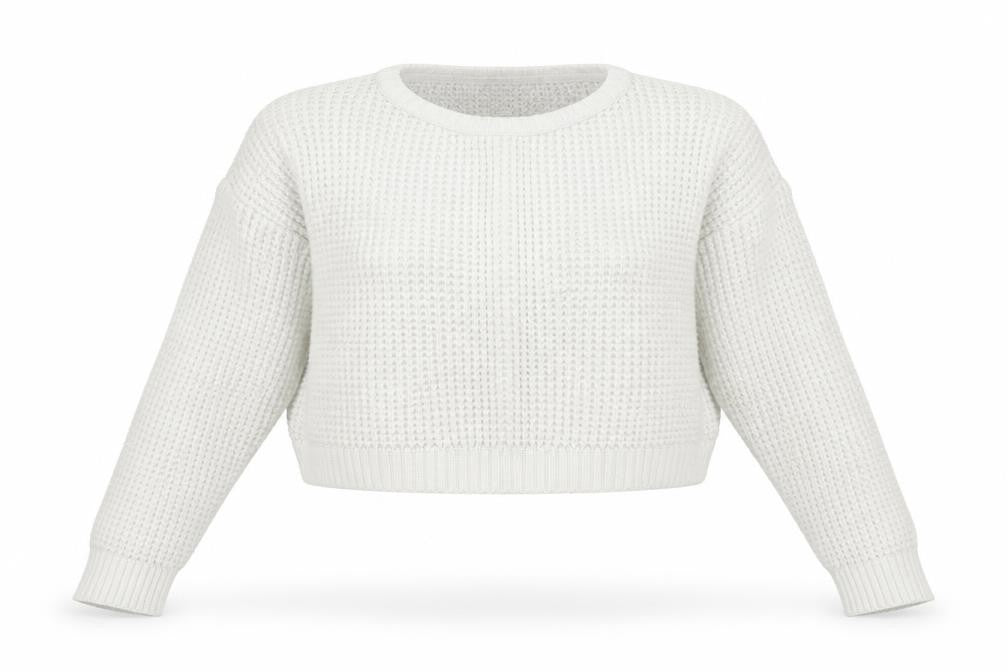 Front view of Topshop women’s white jumper, size UK 12