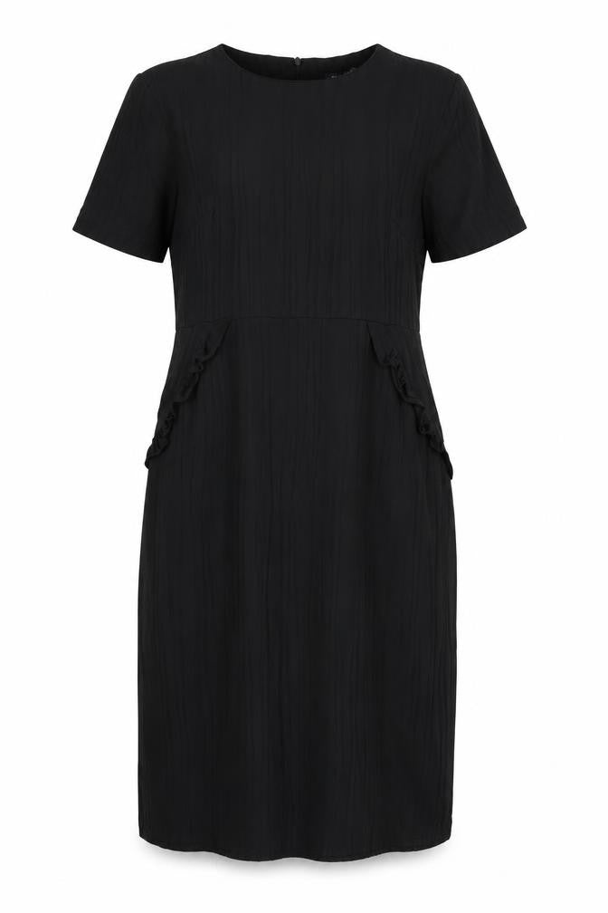Front view of Real Form women’s black a-line, size UK 14