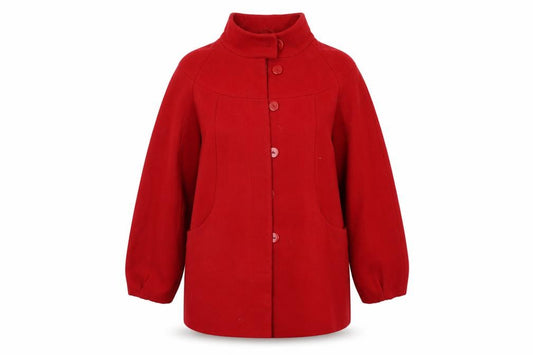 Front view of F&F women’s purple jacket coat, size UK 14
