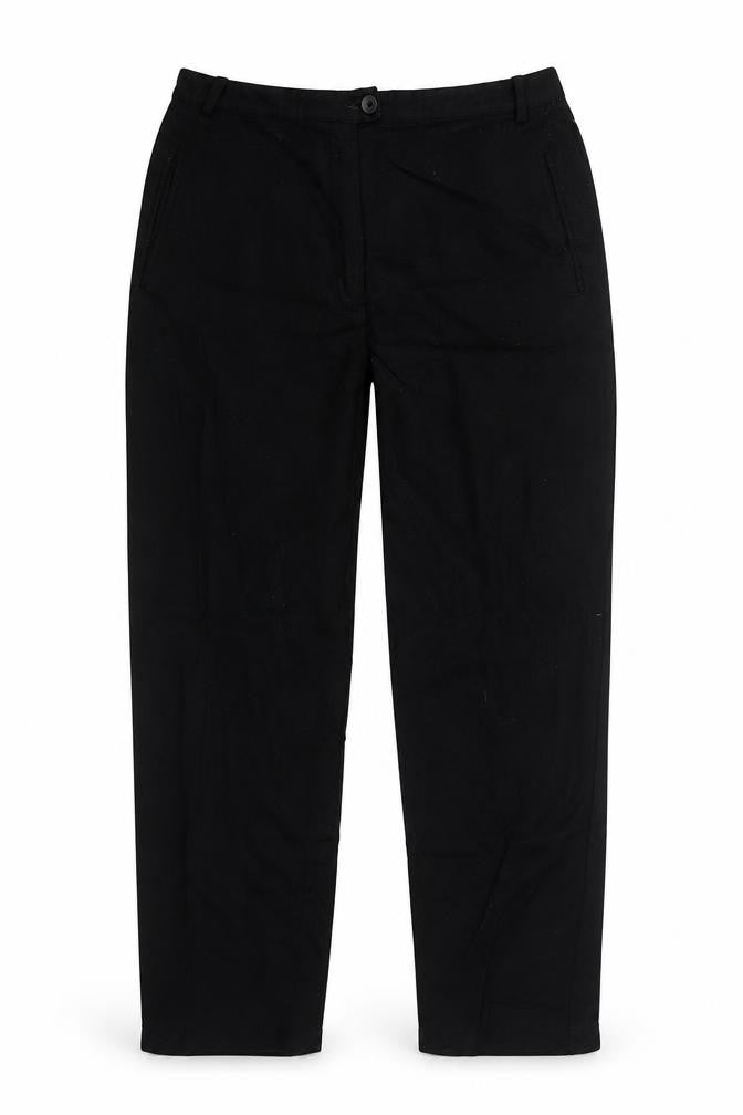 Front view of Marks & Spencer women’s black trousers, size UK 14, 25-inch leg