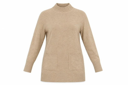 Front view of Debenhams women’s brown knit a-line, size UK 12