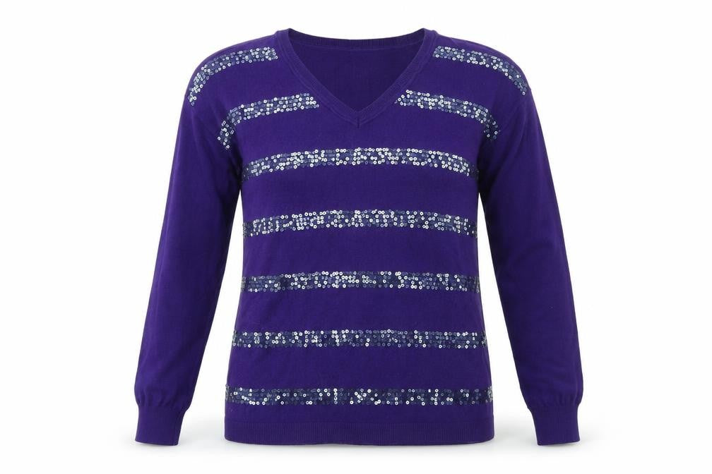 Front view of Fransa women’s purple jumper, size S