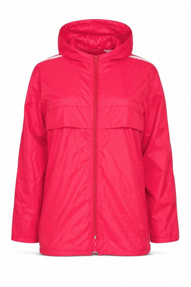 Front view of Preworn women’s red rain coat coat, size S