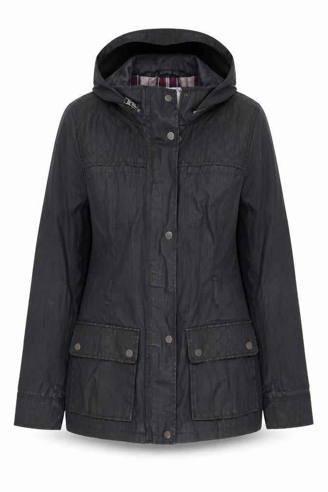 Front view of Indigo women’s blue overcoat coat, size UK 10