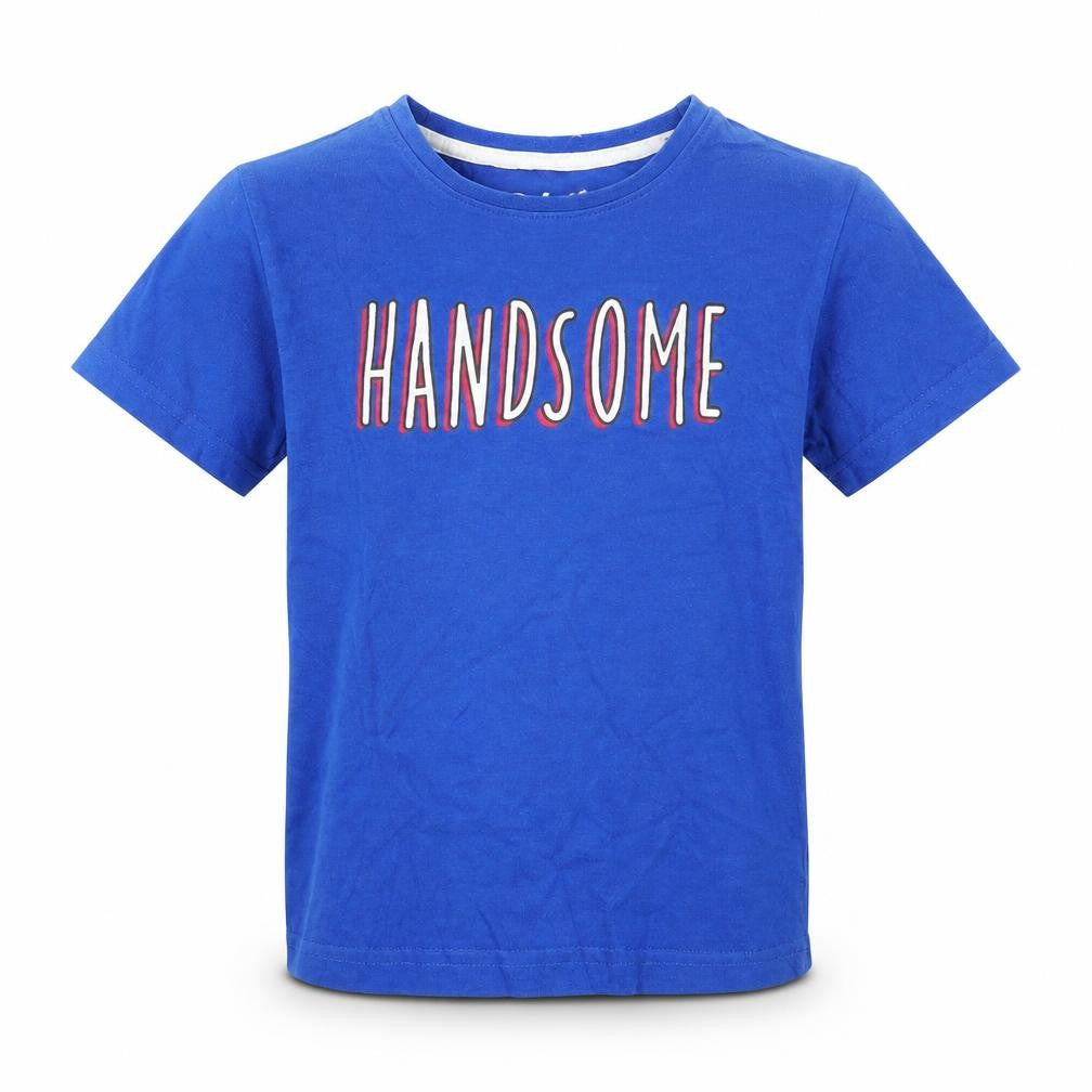 Front view of Primark Rebel by Primark boys’ blue basic t-shirt, size 6-7, years