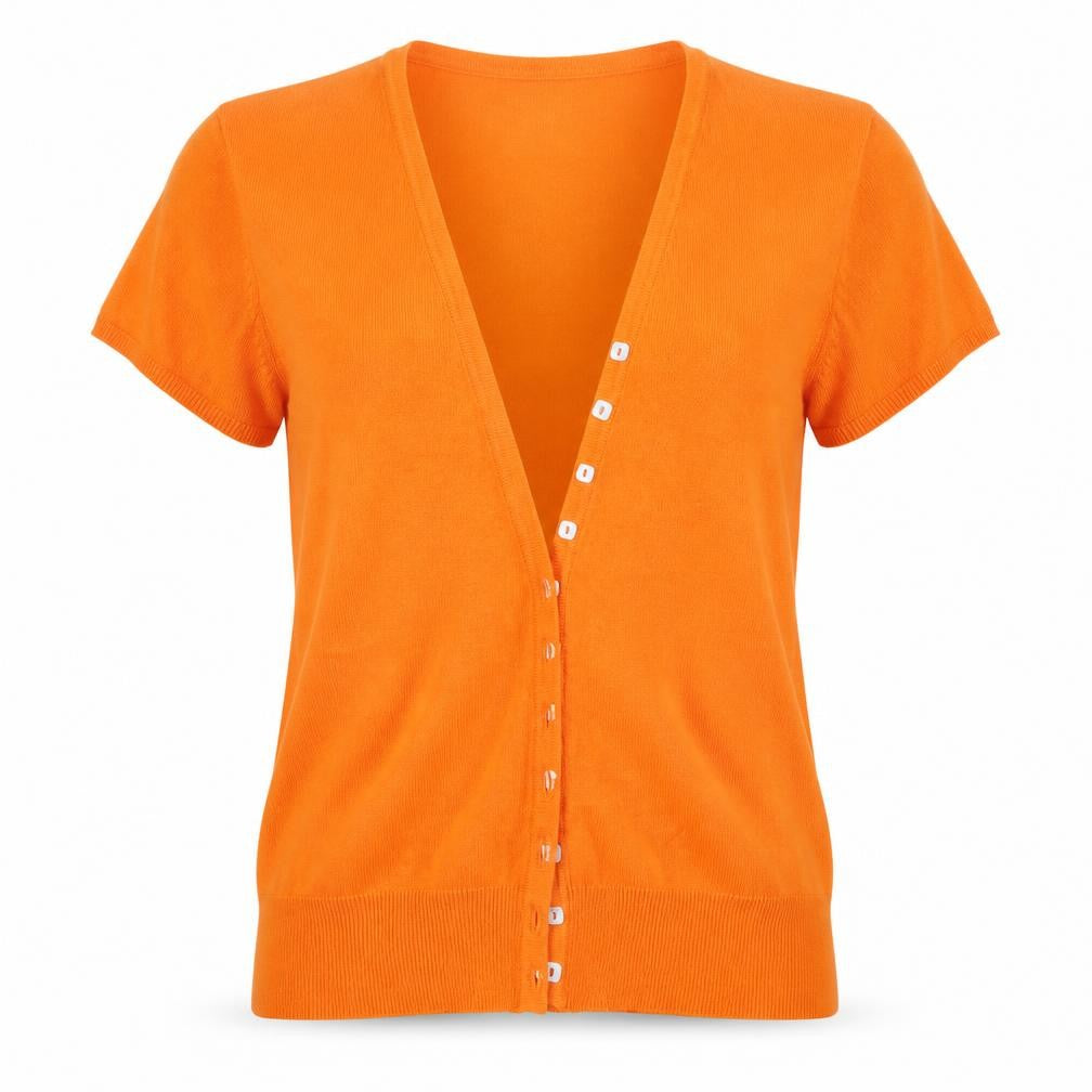 Front view of M&Co women’s orange jumper, size L