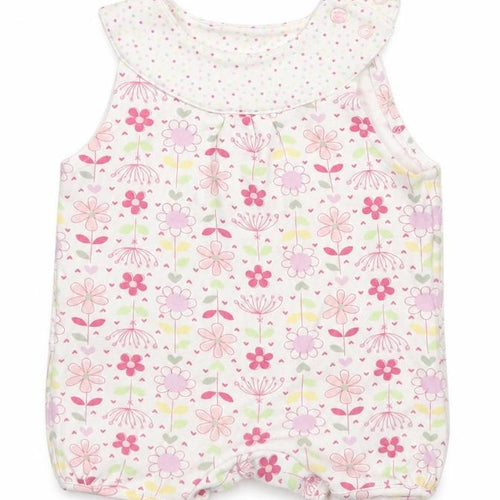 M&S Girls Multicoloured Floral  Romper One-Piece Size 0-3 Months