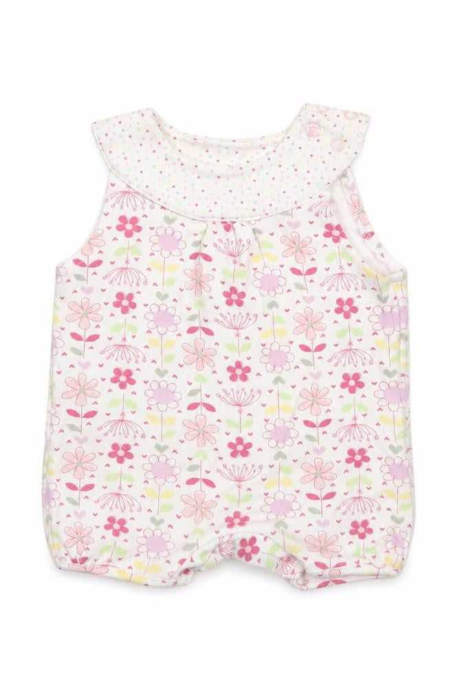 M&S Girls Multicoloured Floral  Romper One-Piece Size 0-3 Months