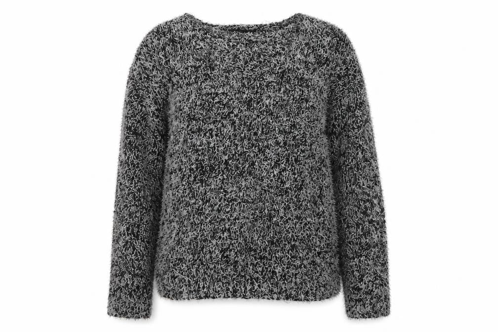 Front view of New Look women’s multicoloured pullover sweatshirt, size UK 10