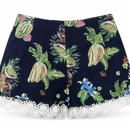 Love & Other Things Womens Blue Floral  Bermuda Shorts Size XS