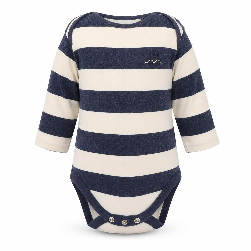 Front view of Next boys’ multicoloured striped leotard one-piece, size 0-3, months