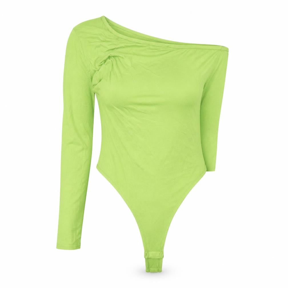 Front view of PRETTYLITTLETHING women’s green bodysuit one-piece, size UK 12