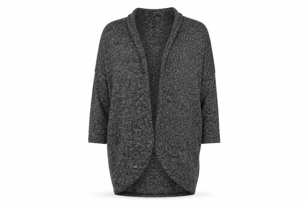 Front view of Preworn women’s black cardigan jumper, size S