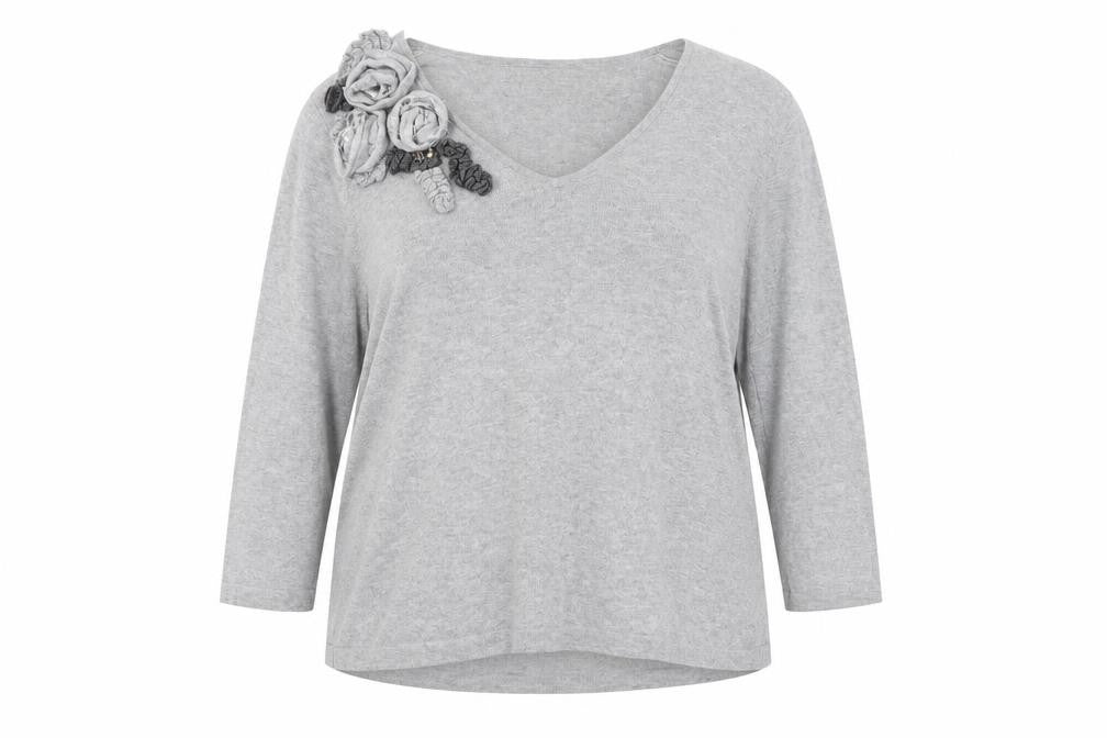 Front view of Kaliko women’s grey jumper, size UK 16