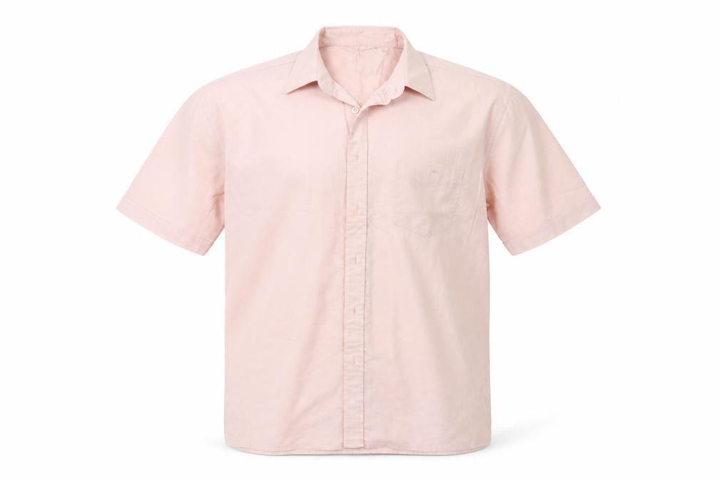 Front view of GF Collection men’s pink button-up, size XL