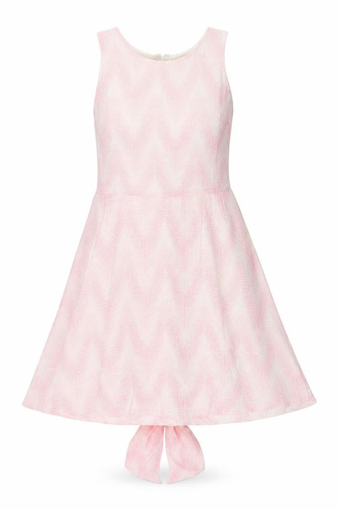 Front view of Gap women’s white striped a-line, size S