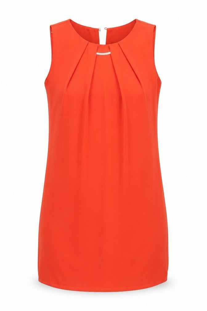 Front view of F&F women’s orange basic blouse, size UK 6