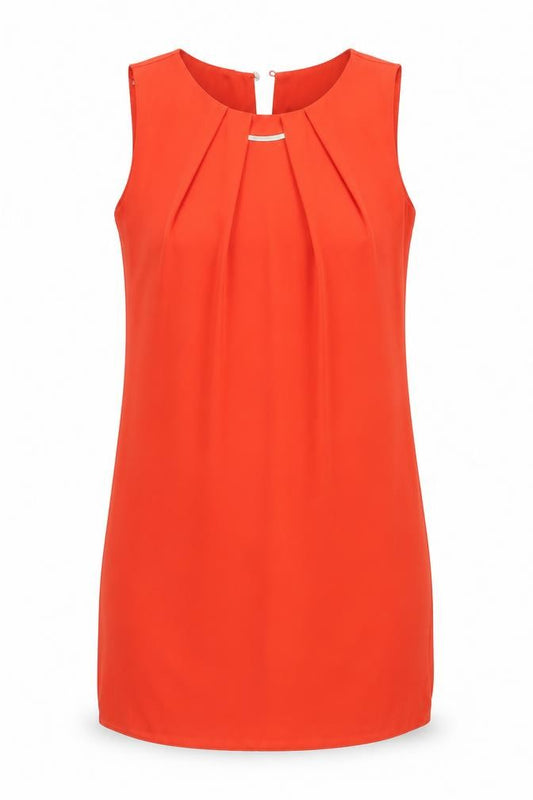 Front view of F&F women’s orange basic blouse, size UK 6