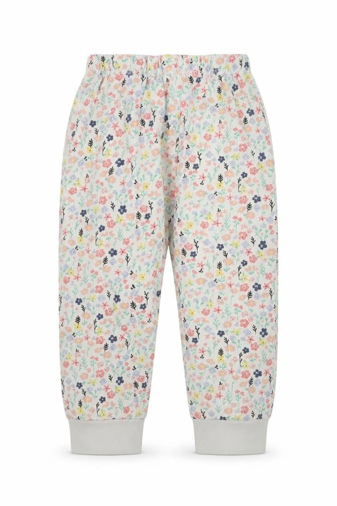 Front view of Tu girls’ white floral capri pyjama set, size 3-4, years