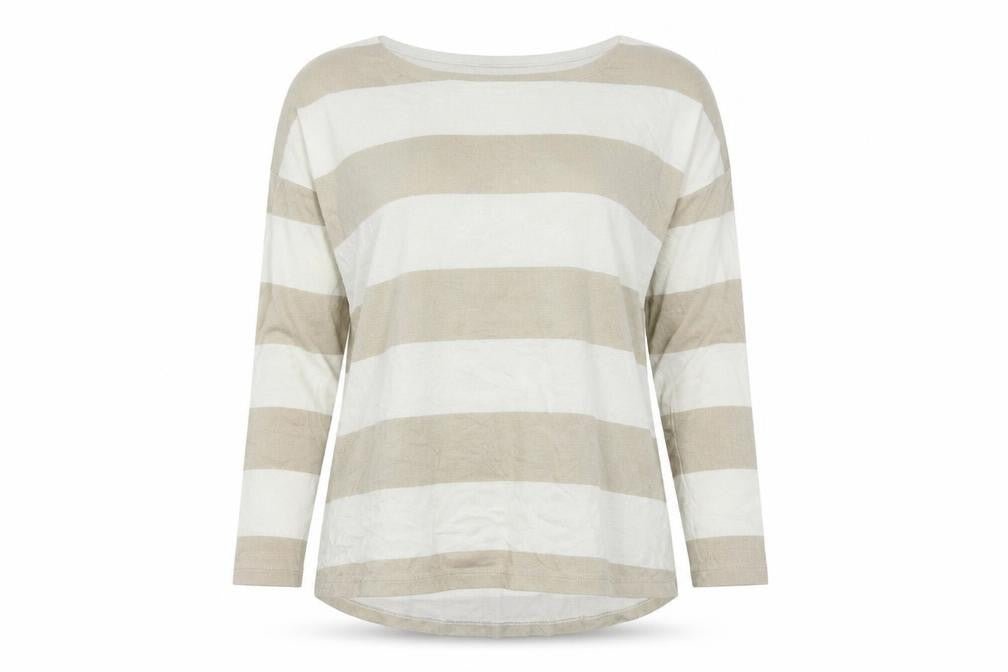 Front view of Only women’s white striped knit jumper, size M
