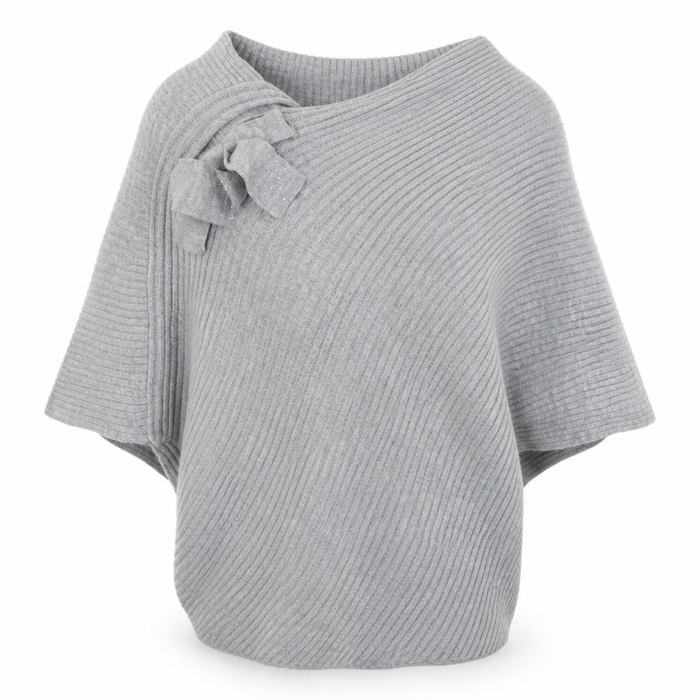Front view of Preworn women’s grey knit jumper one size