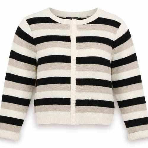 Evie Womens White Striped Knit Cardigan Jumper Size 8