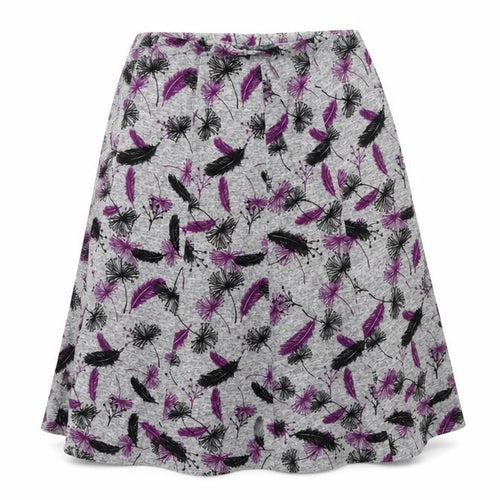 Amber Womens Grey Floral  A-Line Skirt Size 12
