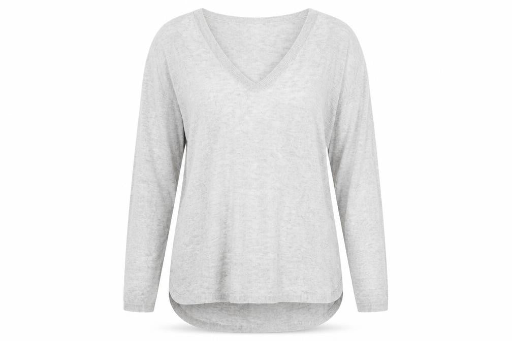 Front view of H&M women’s grey knit jumper, size S