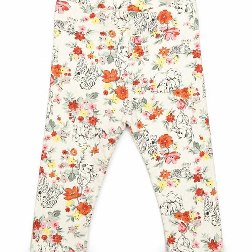 Nutmeg Baby Beige Floral  Capri Trousers Size 3-6 Months
