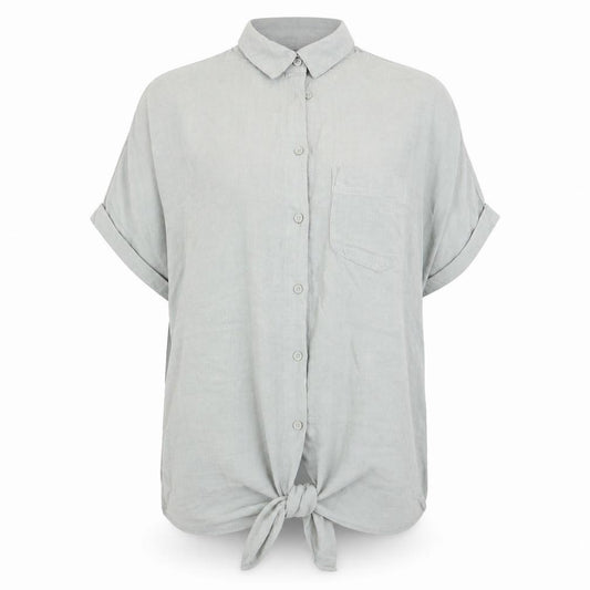 Front view of New Look women’s green basic button-up, size UK 8