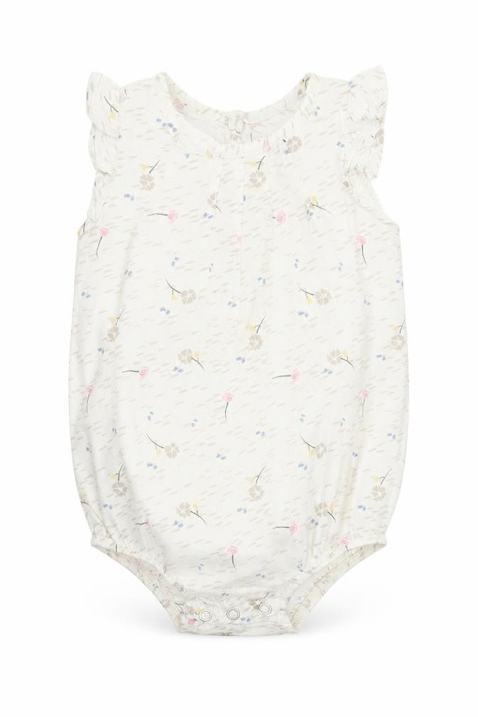 Front view of Sticky Fudge girls’ beige floral basic tank, size 12-18, months