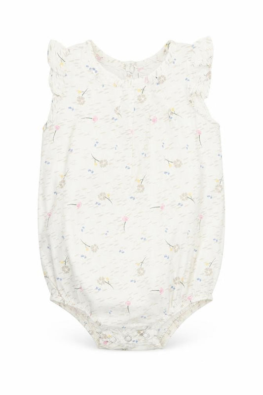 Front view of Sticky Fudge girls’ beige floral basic tank, size 12-18, months