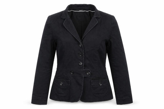 Front view of Burton women’s black jacket, size UK 40