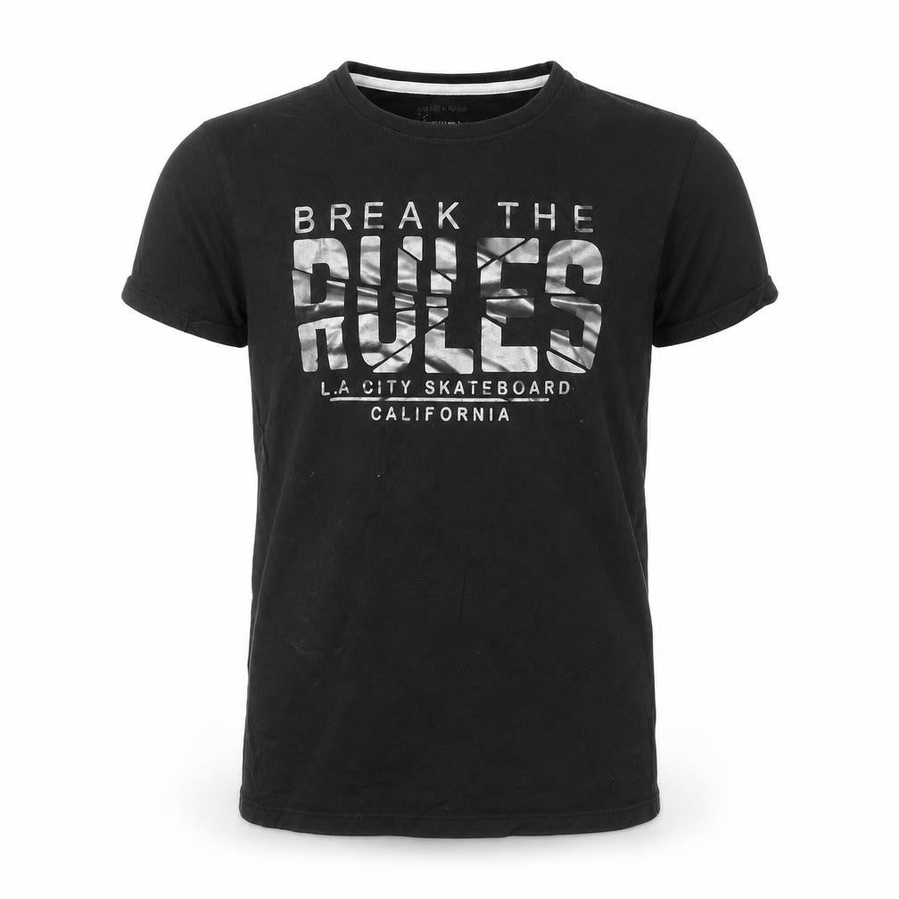 Front view of Primark boys’ black basic t-shirt, size 10, years