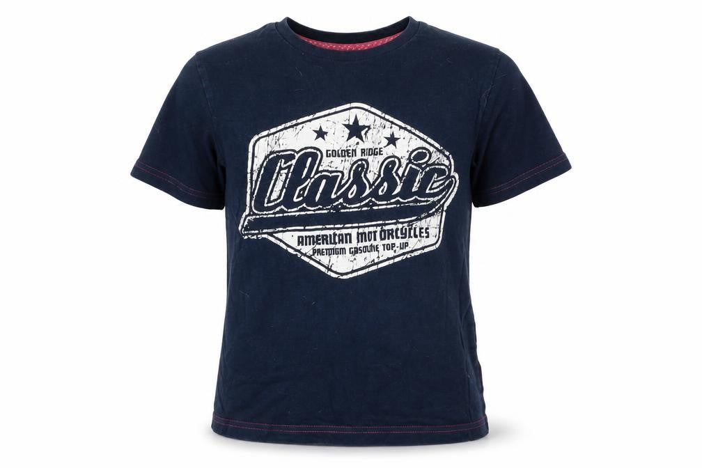 Front view of Primark boys’ blue basic t-shirt, size 7, years