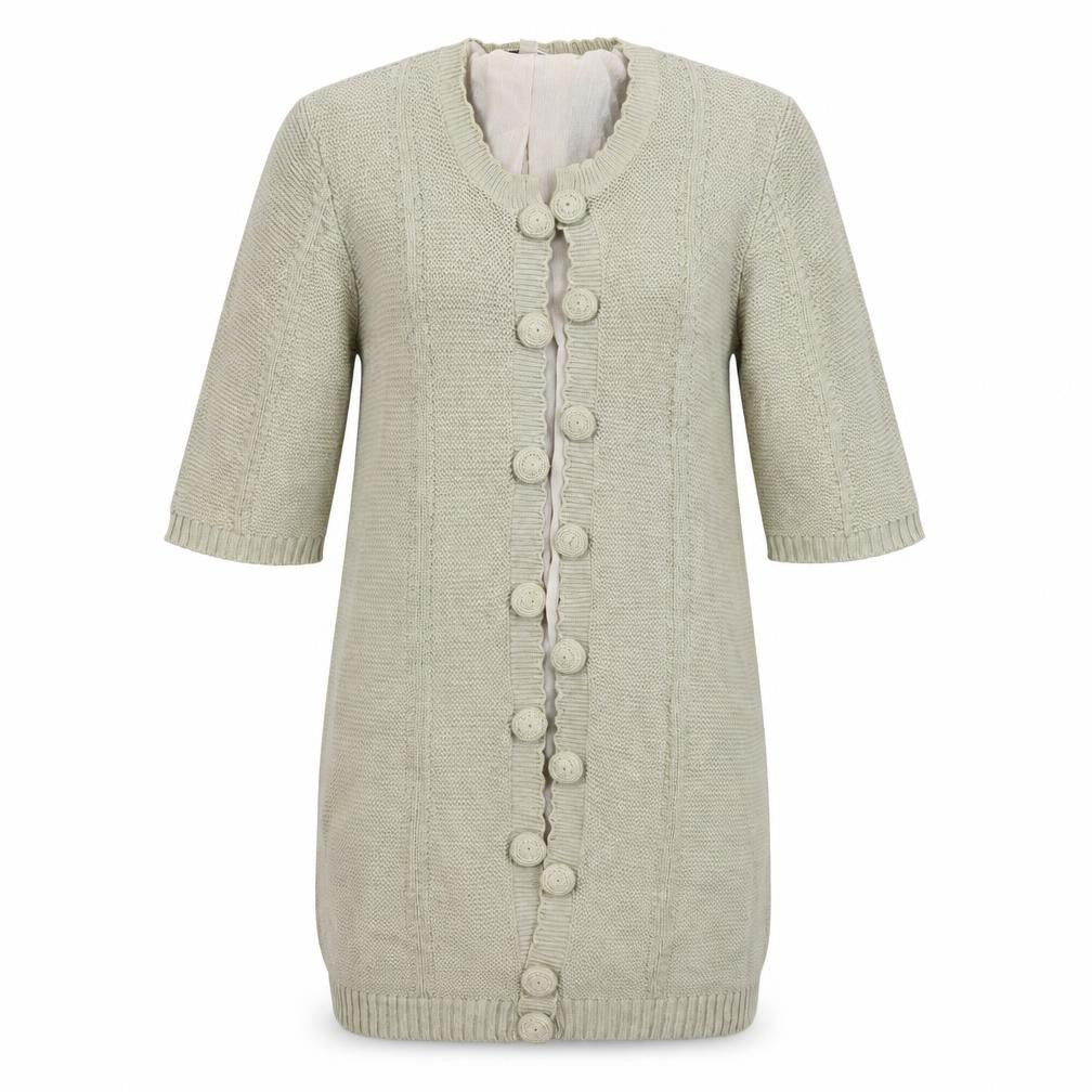 Front view of DAY women’s beige cardigan jumper, size M