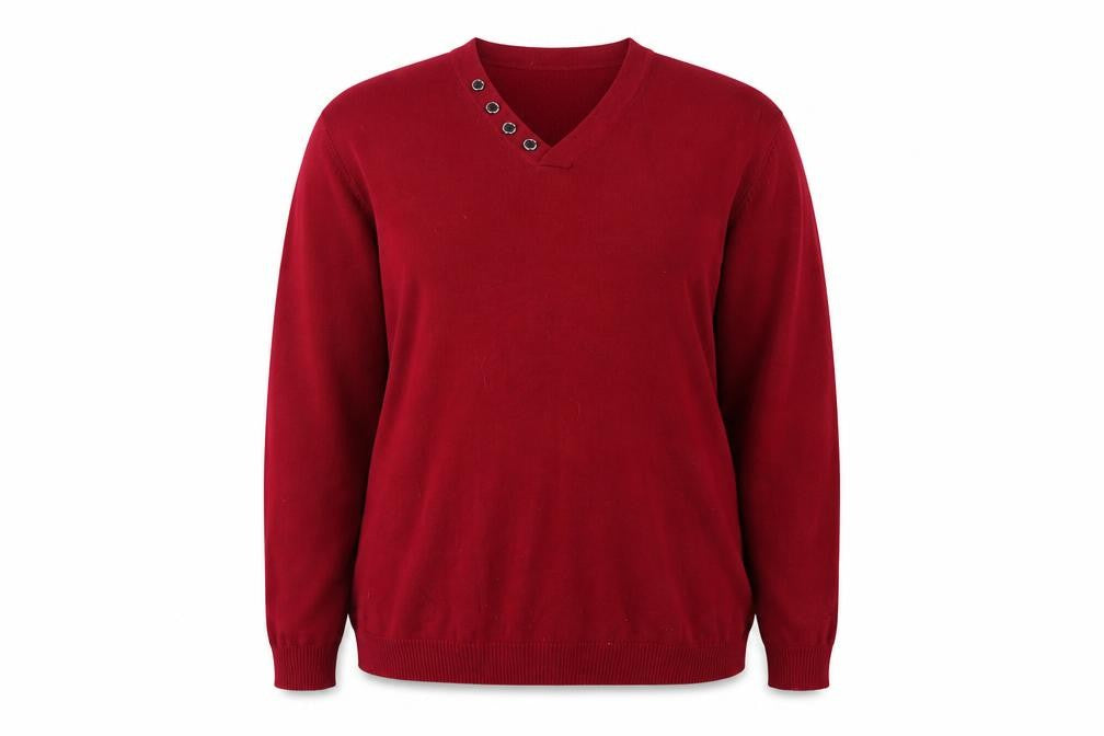 Front view of UrbanSpirit women’s red jumper, size 2XL