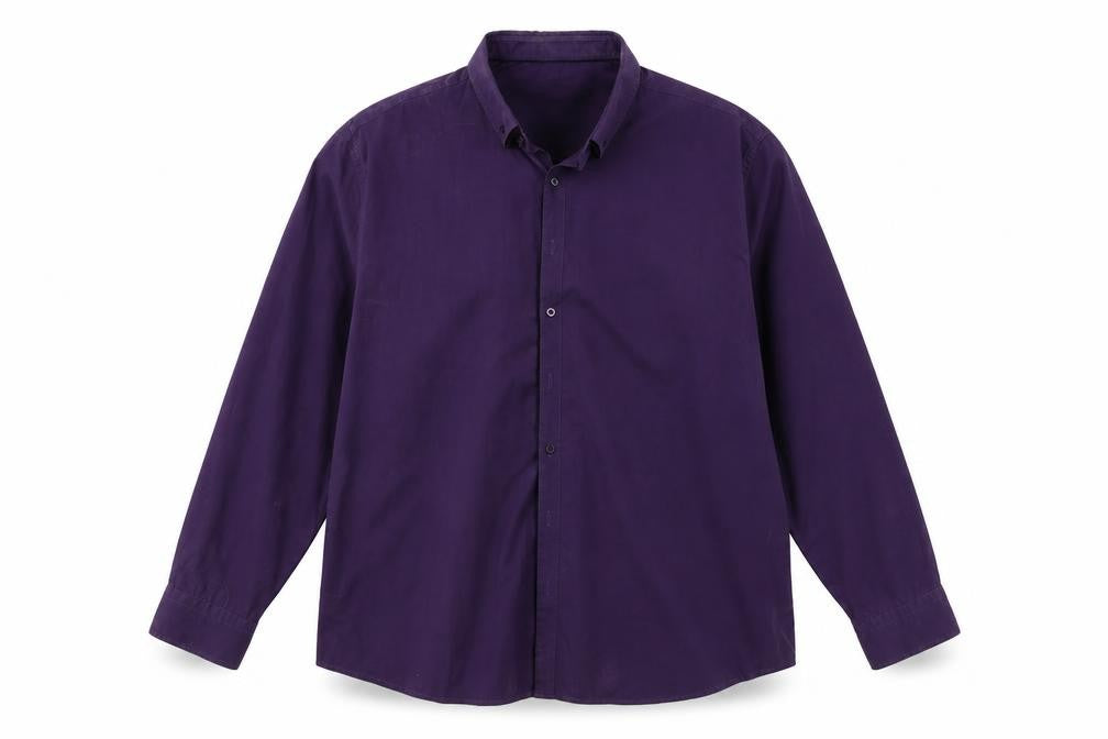 Front view of Jacamo men’s purple houndstooth button-up, size XL