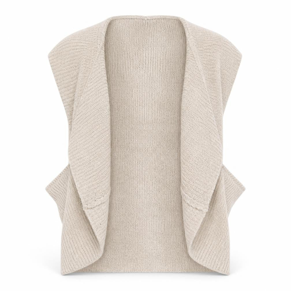 Front view of George women’s beige vest jumper, size UK 12
