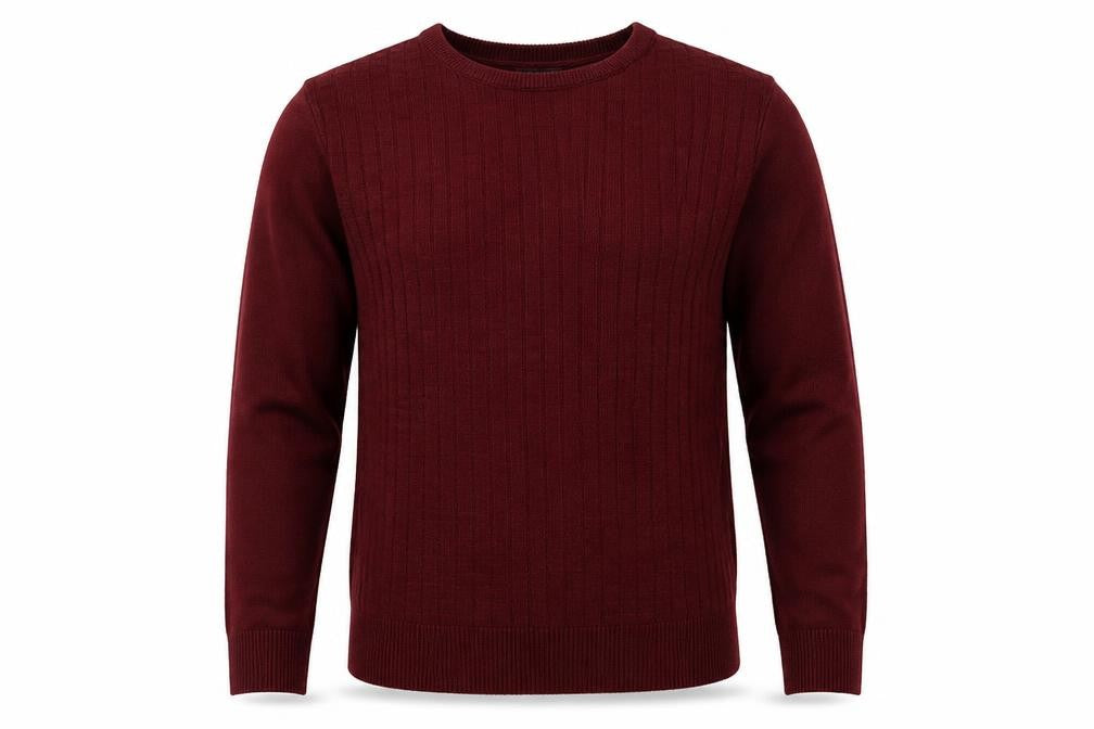 Front view of Cedarwood State men’s red jumper, size S