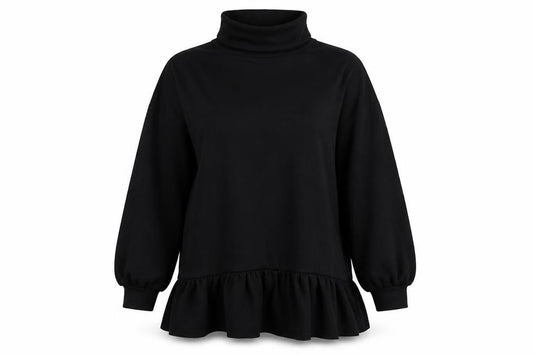 Front view of Boohoo women’s black jumper, size UK 10