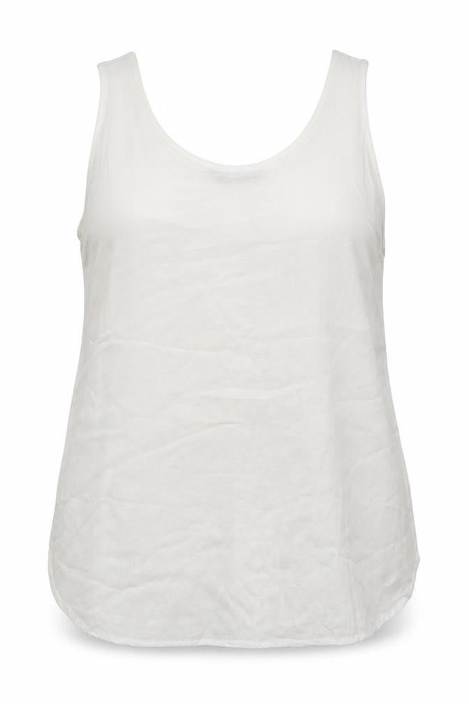 Front view of F&F women’s white basic tank, size UK 14