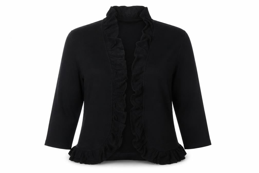 Front view of Berkertex women’s black jacket blazer, size UK 16