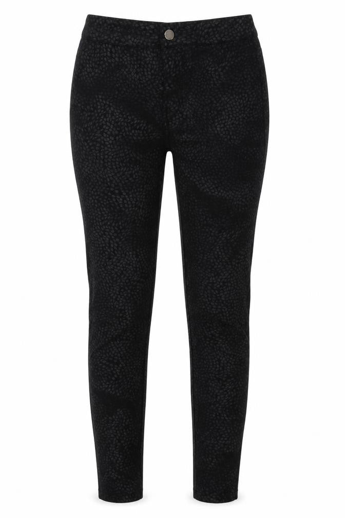 Sainsburys Womens Black Animal Print Denim Skinny Jeans Size 10 L30 in