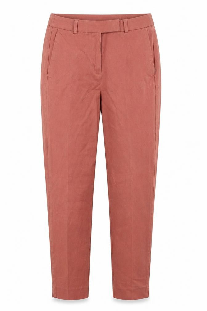 Front view of Marks & Spencer women’s pink trousers, size UK 8, 26-inch leg
