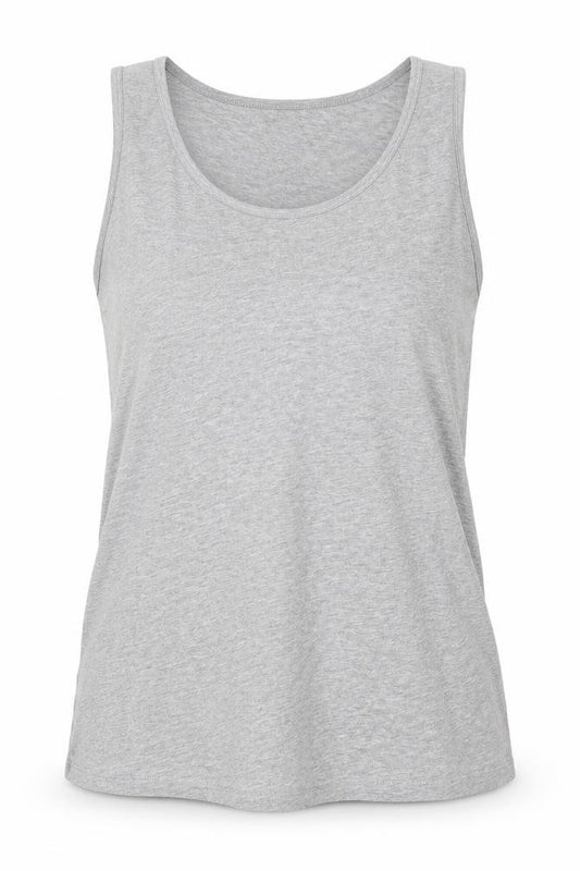 Front view of my basic women’s grey basic tank, size L