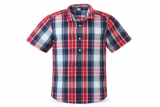 Front view of Oak Valley men’s multicoloured check button-up, size S