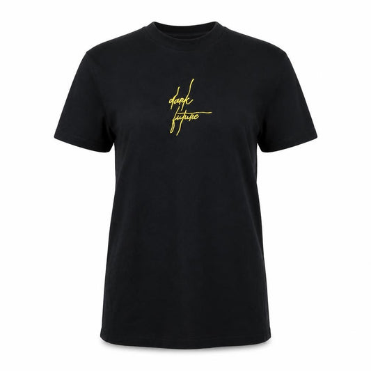 Front view of ASOS women’s black basic t-shirt, size S