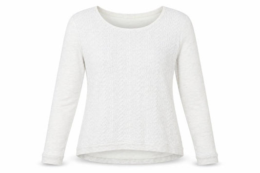 Front view of Next women’s grey geometric jumper, size UK 12
